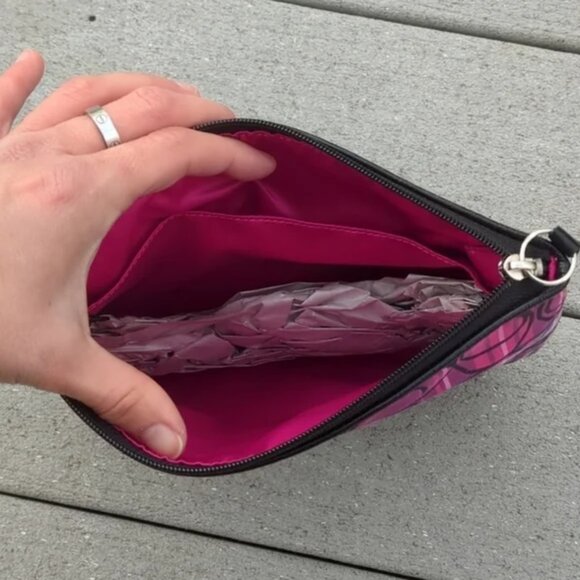 NWOT Coach Poppy Tartan Plaid Logo Catch All | Coach Cosmetic Bag - Picture 6 of 9